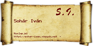 Sohár Iván névjegykártya